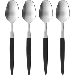 Gense Eislöffel Focus de Luxe 4 Stück, Schwarz/Silber, Besteck, Schwarz, Silber