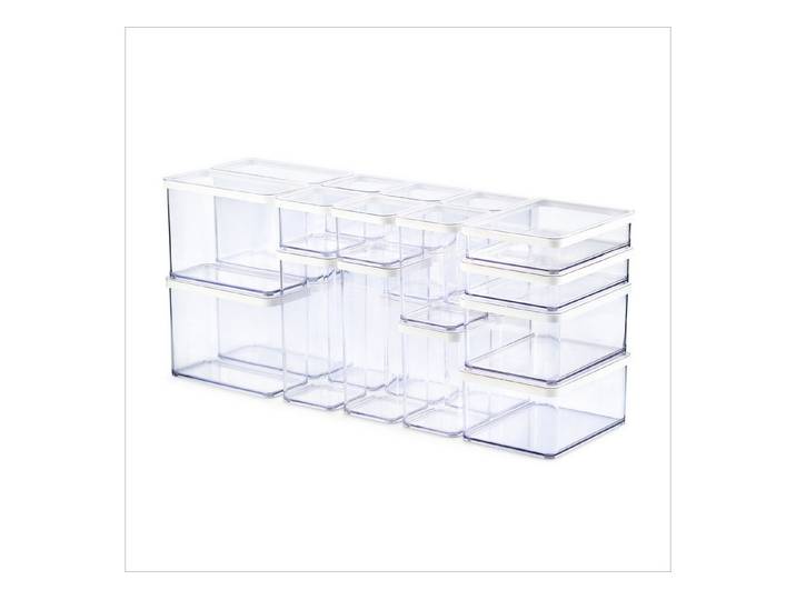 ROTHO Vorratsdose LOFT 24-tlg. luftdichte Lebensmittel-Aufbewahrung für Küchenschubladen, Kunststoff, (Aufbewahrungsboxen-Set, 24-teilig, verschiedene Größen, inkl. Deckel), Platzsparend stapelbar für Küchenschubladen geeignet
