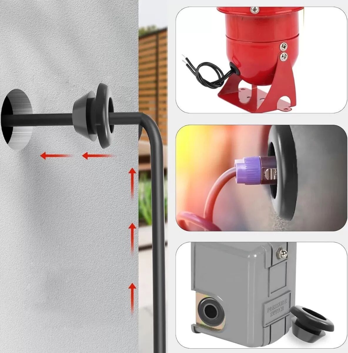 INF 70pcs Passe-câbles en caoutchouc noir – Protection unilatérale des câbles pour boîtiers électriques