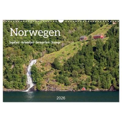 Norwegen. Sognefjord - Aurlandsfjord - Geirangerfjord - Stavanger (Wandkalender 2026 DIN A3 quer), CALVENDO Monatskalender