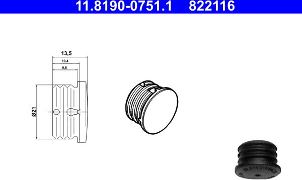 Ate Dicht-/schutzstopfen 11819007511