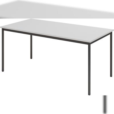 bümö Tisch, Multifunktionstisch 160 x 80 cm in Grau/Schwarz - Besprechungstisch, Konferenztisch, Meetingtisch, Mehrzwecktisch, Pausentisch,