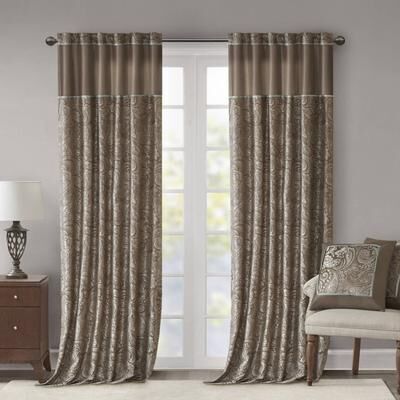 Madison Park Aubrey Jacquard Curtain Panel Pair