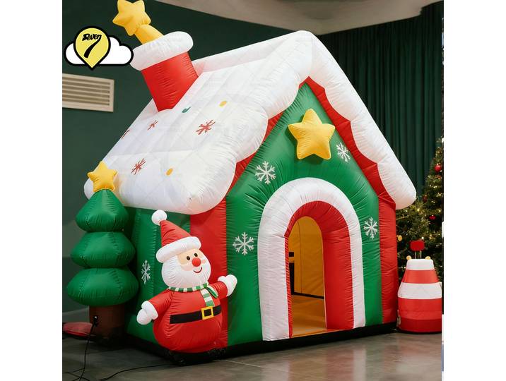 Gaint – maison en pain d'épices personnalisée de 10/20 pieds, décoration gonflable du père noël pour événements, vacances de noël, décoration de jardin