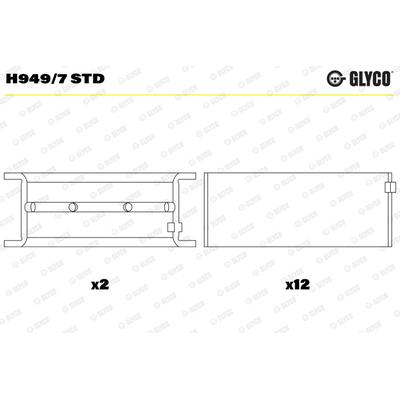 GLYCO Kurbelwellenlager H949/7 STD für Porsche