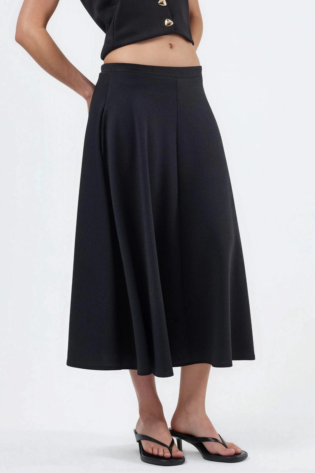 Hoge Taille A-Lijn Midi Rok