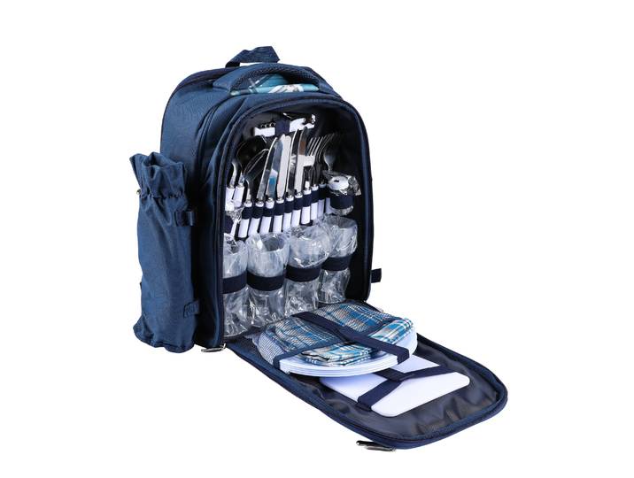 Picknick Rucksack Set für 4 Personen LARS blau