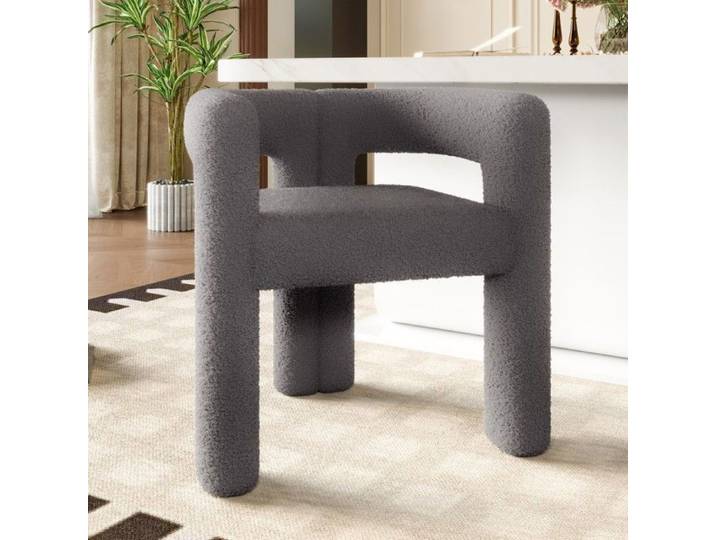 O.Ye Fauteuil Ergonomique Velours Premium Gris Foncé - Confort Optimal Et Design Unique - Montage Rapide - Idéal Salon Et FAUTEUIL