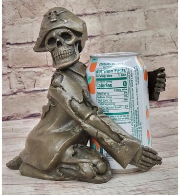 Bronzhaus Pirate Skeleton Wine Holder Bronze Statue Sculpture Figurine Home Decor