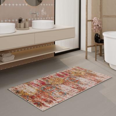 Badematte WECON HOME "Beach Front", bunt, H:0,5mm, Polyester, Badematten, Badematte, Vintage, waschbar, rutschfest, schnell trocknend, robust, Badteppich