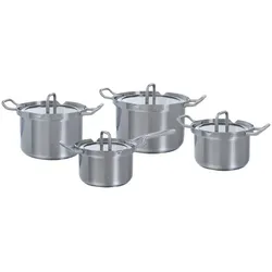 BK Q-linair Master Glas Pannenset, Pfannenset + Topfset, Silber