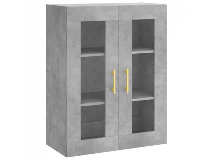 Wandschrank, praktisch, elegantes Design, 69,5 x 34 x 90 cm, platzsparend, aus Holz, Betongrau, 02_0048620