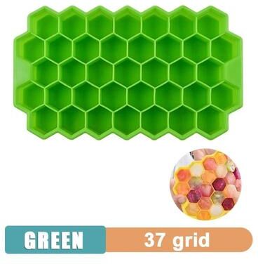 Uplift Picks Large Silicone Ice Cube Tray Giant Square Ice Mold For Drinks green 37 Grids