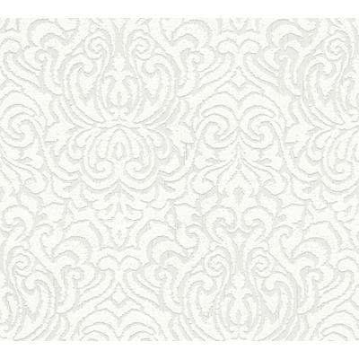 Textiltapete ARCHITECTS PAPER "Tessuto", weiß, B:0,53m L:10,05m, Viskose, Vlies, Tapeten, Tapete Barock Tapeten Wohnzimmer Schlafzimmer Küche modern Flur Design