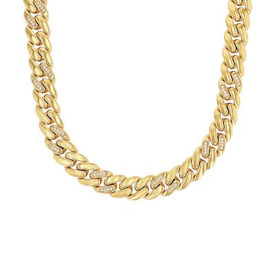 Collier JOOP "Schmuck, Geschenk", gold (gelbgoldfarben, kristallweiß), Halsketten, Damen, Edelstahl, L: 46 B: 12mm, Collier, mit Zirkonia (synth.), B:12mm