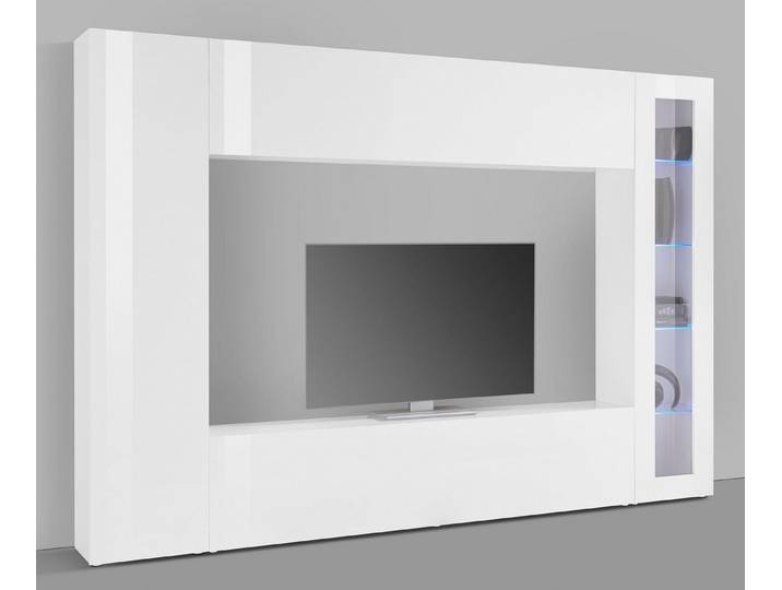 Web Furniture Wohnwand (4-teilig) in Weiß Hochglanz - 260x180x30 (BxHxT), (4-teilig)
