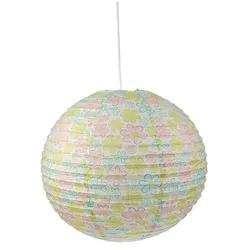Pendelleuchte Papierballon Bunte Blumen