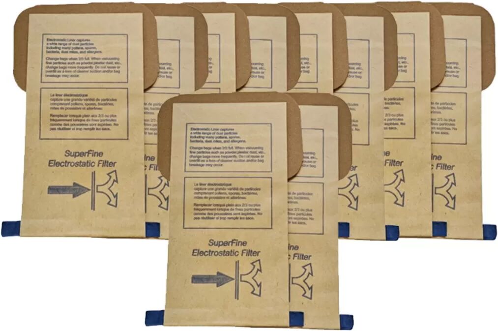 INF Staubsaugerbeutel kompatibel mit Electrolux Style C - Packung mit 10 Papierfaser-Ersatzbeuteln, Hellbraun