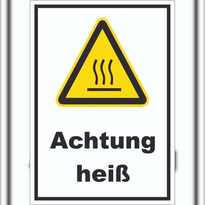 HB-Druck Achtung heiß Aufkleber A3 (297x420mm)