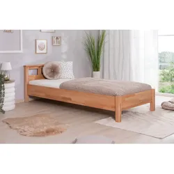TiCAA Einzelbett und Doppelbett "Merci" Buche mit geölter Oberfläche