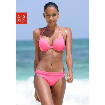 Push-Up-Bikini-Top BUFFALO "Happy", Damen, Gr. 36, Cup A, rosa, Microfaser, Polyamid, unifarben, Bikini-Oberteile, in mehreren Trendfarben