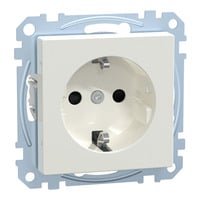 Schutzkontakt-Steckdose mit Steckklemme, Unterputz, 16 Ampere, 250 Volt, glänzend weiß (glänzend), Retail