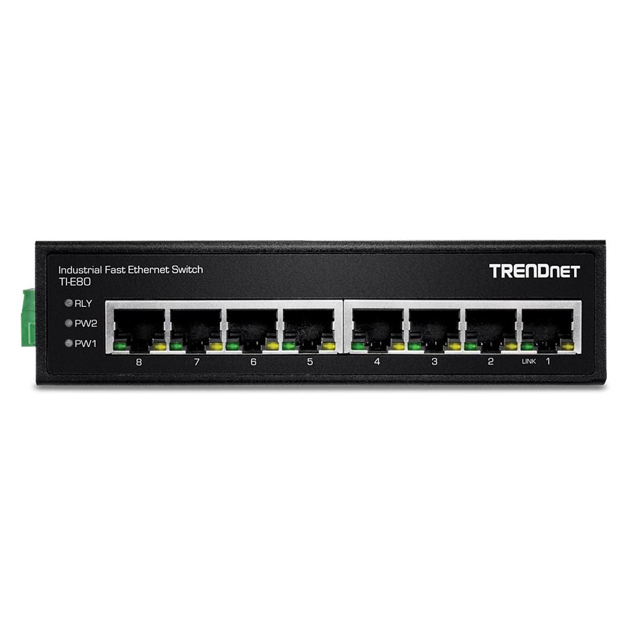 Trendnet Industrie Switch 8 Port Fast Ethernet L2 DIN-Rail (8 Ports) (TI-E80)