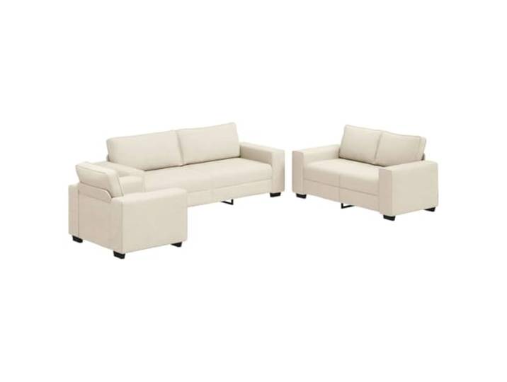 KKgypkn Sofa 3er Set Beige 221x80x82 cm Leinenmischgewebe Metall-Sperrholzrahmen, atmungsaktives Sitzgefühl, breite Armlehnen, pflegeleicht
