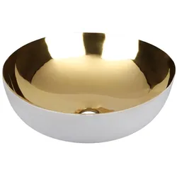 Differnz, Babybadewanne, Shine waskom 40x40x13.5cm keramiek goud/wit