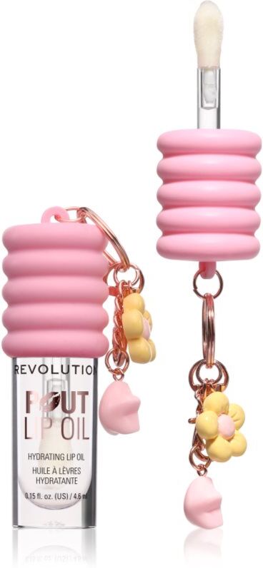 Revolution Pout Lip Oil With Charm lip oil for keys Pink Charm 4.6 ml