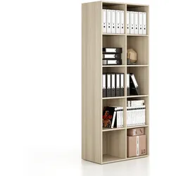 Bücherregal FRAME, hoch, 2 Reihen, 2162 x 872 x 450 mm, Eiche natur