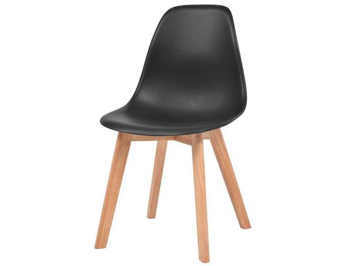Luxe Chaises à manger lot de 4 Chaises empilables Pour cuisine Noir Plastique(844）