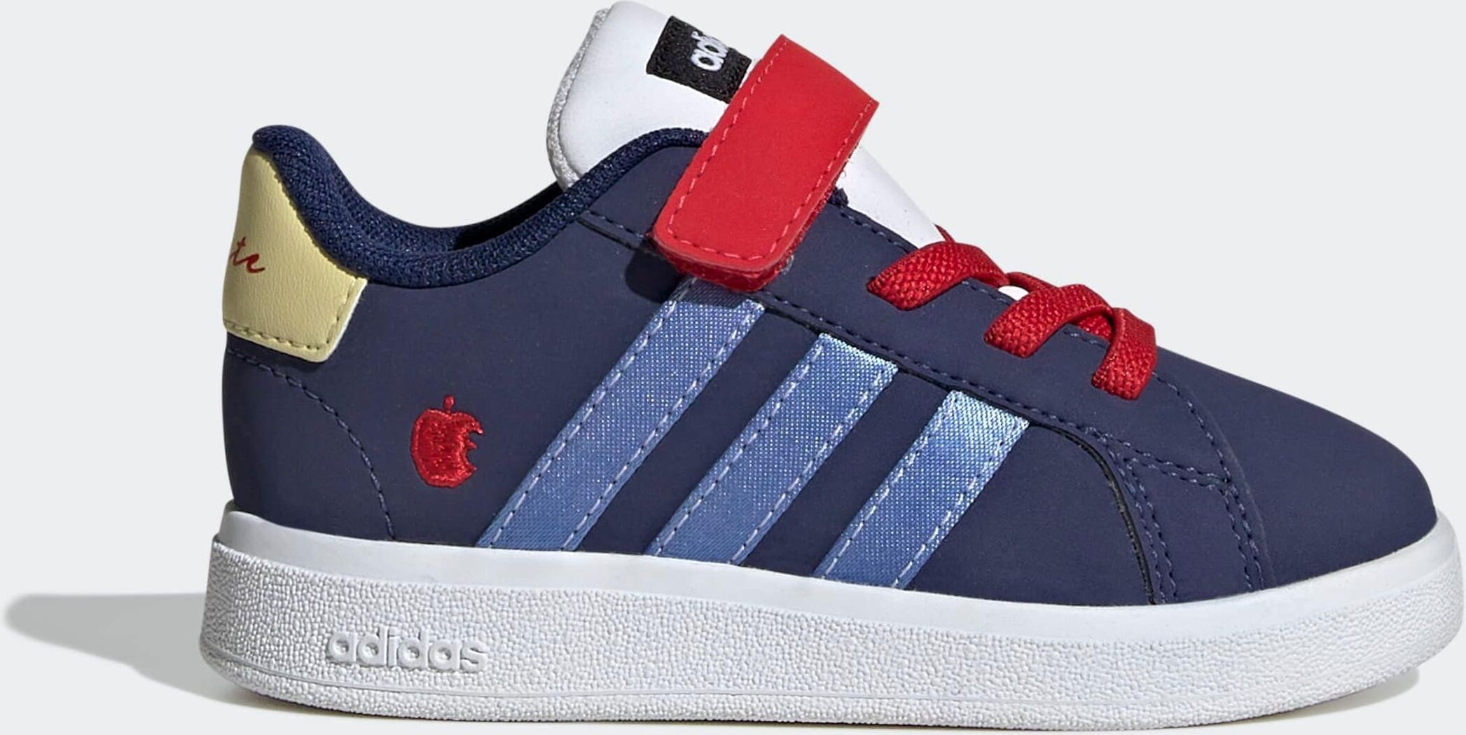 Sneaker ADIDAS SPORTSWEAR "ADIDAS DISNEY SCHNEEWITTCHEN GRAND COURT 2.0 FÜR KINDER", Kinder, Gr. 23, blau (dunkelblau, blau fusion, better scarlet), Leder, Synthetik, Schuhe Sneaker, für Kinder dunkelblau, blau fusion, better scarlet 23