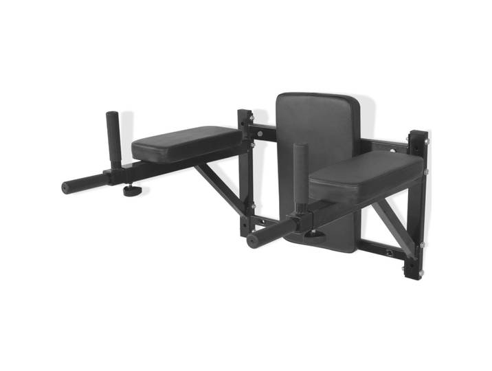 vidaXL Fitness-Dipstation zur Wandmontage Schwarz