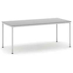 Esstisch BASIC, 180x80 cm, graues Metallgestell, grau