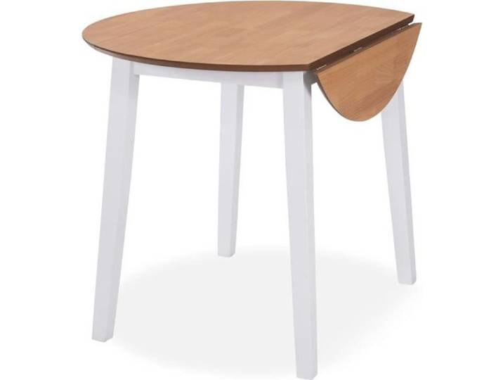 Table de salle à manger ronde KAI - Blanche - Abattants - 90x75cm