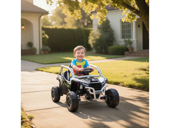 AIYAPLAY Véhicule Électrique Enfants 12V LED Télécommande Gris