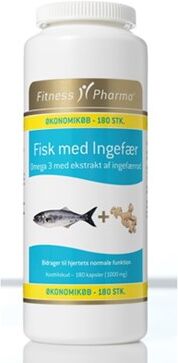 Fitness Pharma Fiskeolie m/ingefær Kosttilskud 180 stk