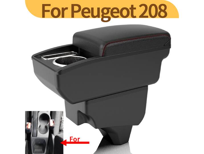 Boîte de rangement pour accoudoir de voiture avec porte-gobelet, pièces de modification, accessoires intérieurs, KIT 2008, KIT 208, KIT 2019-2024