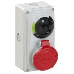 PCE 6115-6k CEE-Steckdose abschaltbar kompakt 16A 5p 6h IP44/IP54 Knock Out 61156k