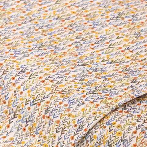 Baumwollstoff-Digitaldruck Blumenwiese "Dana", weiß-color