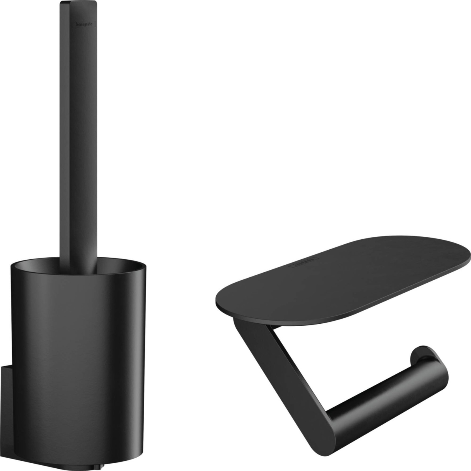 Hansgrohe WallStoris toiletset met toiletborstel en zelfklevende reservewcrolhouder