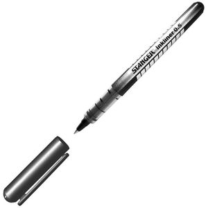 Stanger Tintenroller Inkliner 0.5, Gehäuse schwarz/silber, 0.5mm Schreibfarbe schwarz