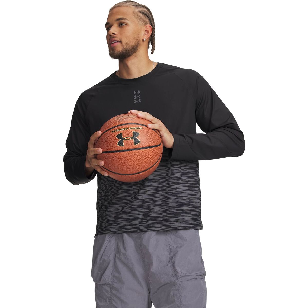 Under Armour Hoops Performance Longsleeve black castlerock (001) XL 6010922-001-XL