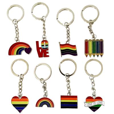 Gravidus Pride 8er Set Metall-Schlüsselanhänger verschiedene Designs Regenbogen