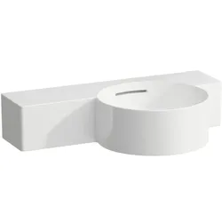 LAUFEN Val Handwaschbecken H8152840001091 55x31,5cm, Ablage links, mit Überlauf, ohne Hahnloch, weiß