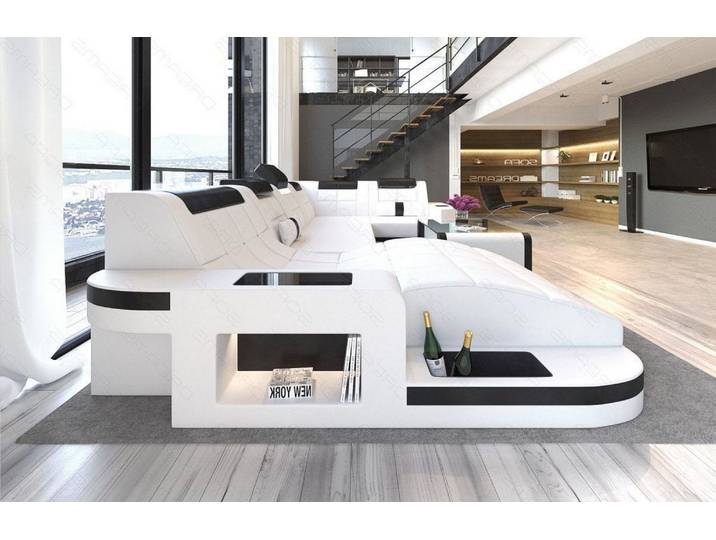 Designsofa Relax Wave U-Form aus Leder