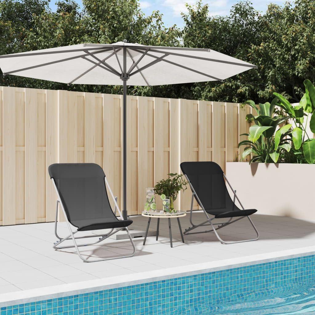 2er-Set Strandstühle mit verstellbarer Rückenlehne, klappbar, aus Textilene und pulverbeschichtetem Stahl für Garten, Terrasse, Pool, Balkon, Camping und Wellness, belastbar bis 110 kg