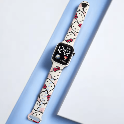 Inspire Curations Cartoon Kids Digital Watch Stitch & Hello Kitty Silicone Wristwatch For Girls kt