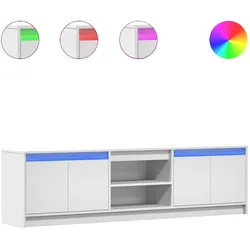 vidaXL TV-Schrank mit LED-Beleuchtung Weiß 180x34x50 cm Holzwerkstoff